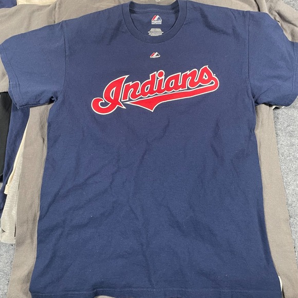 Lot of 7 MLB Baseball T Shirts Yankees Cubs Indians Majestic‎ Braves Twins Tees - Picture 2 of 16